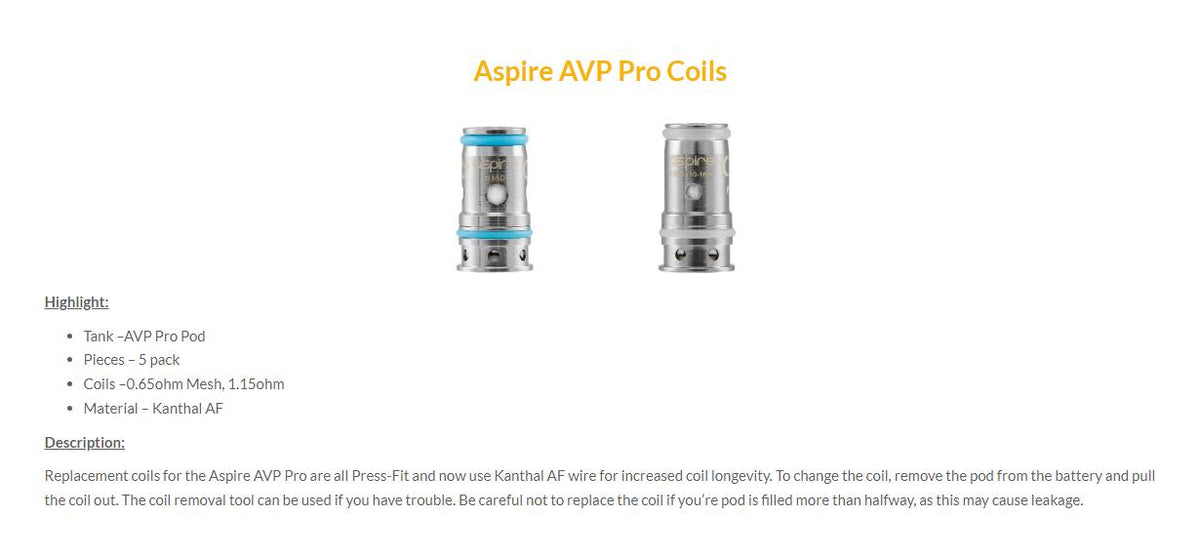 Aspire AVP Pro Kit - Pod System